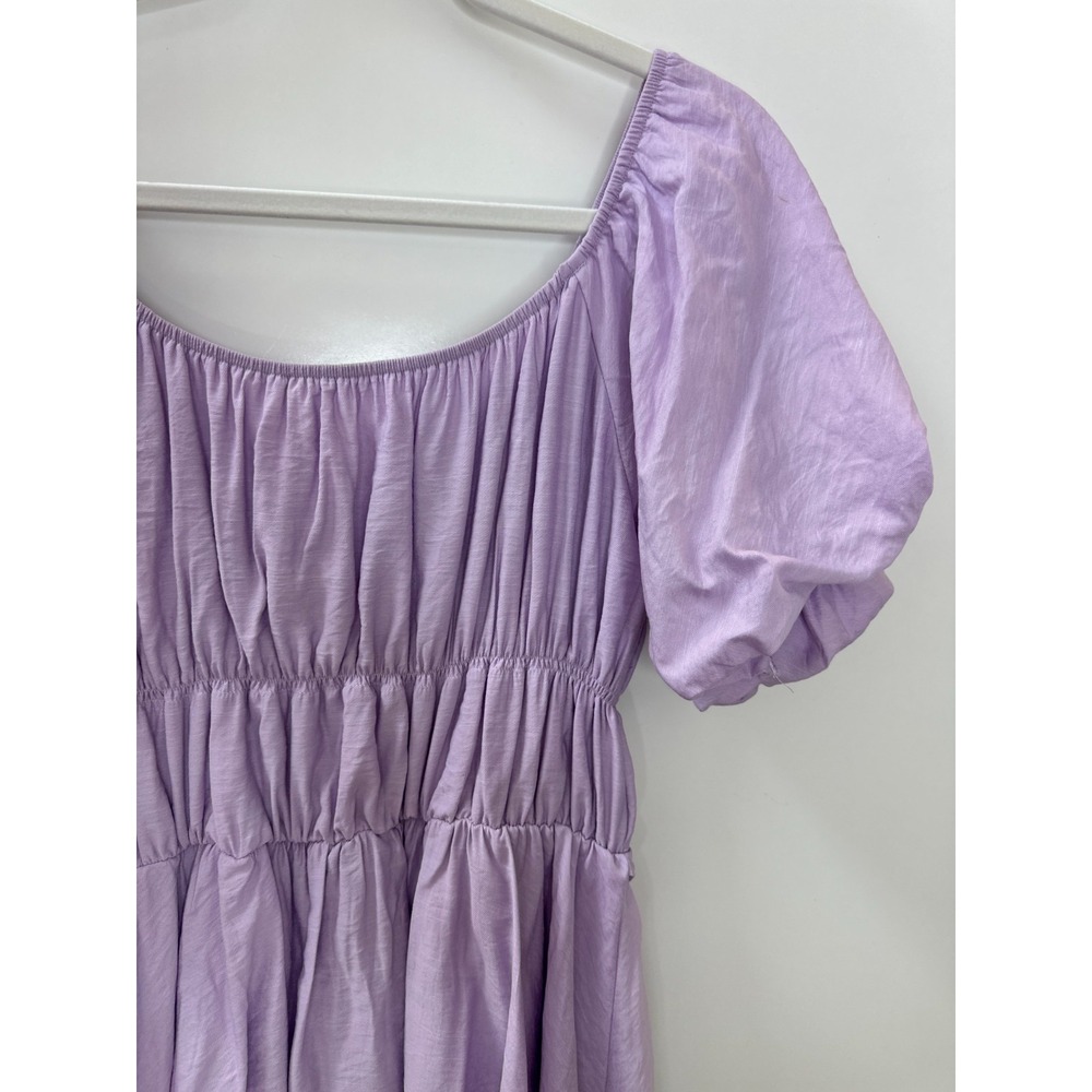 Molly Green Andrea Babydoll Dress Lavender Puff Sleeve Smocked Mini XS Coquette - Picture 6 of 16